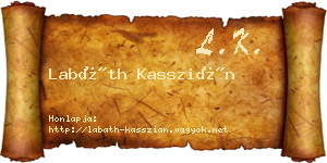 Labáth Kasszián névjegykártya